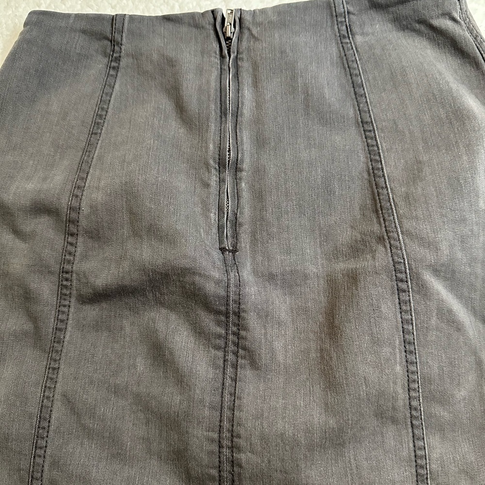 Free People Modern Femme Washed Gray Denim Mini Skirt Womens 8 - Picture 8 of 10